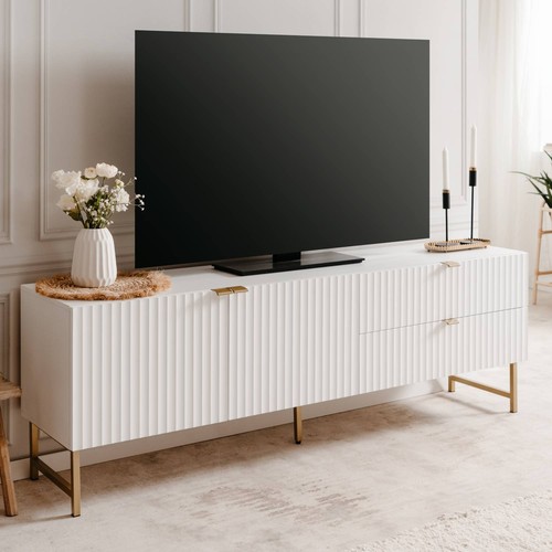 Meuble blanc bois - meuble, tv